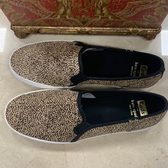 KEDS X KATE SPADE NEW YORK DOUBLE DECKER SLIP ON PONY HAIR TINY DOT PRINT US 8 - Picture 7 of 11